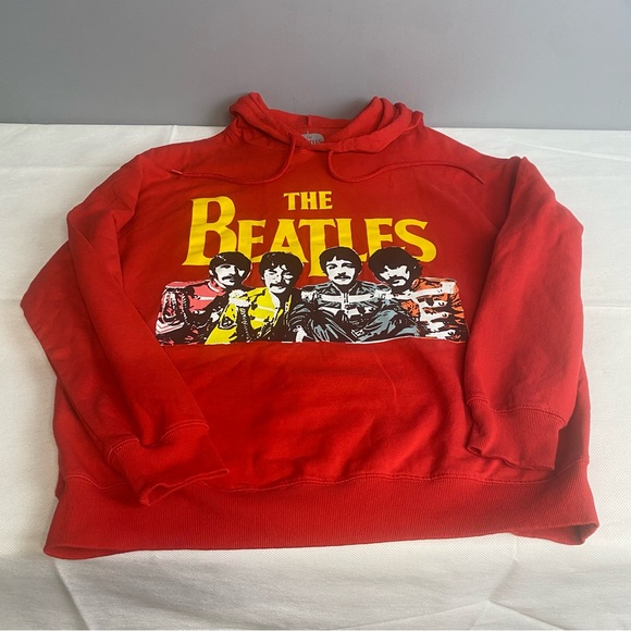 The Beatles Red Hoodie with Yellow Graphic - Picture 5 of 12